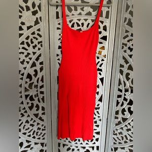 H&M Red Rib-knit Bodycon Dress
